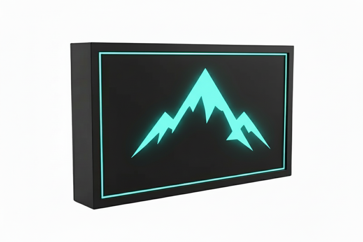 Matching cyan mountains and border