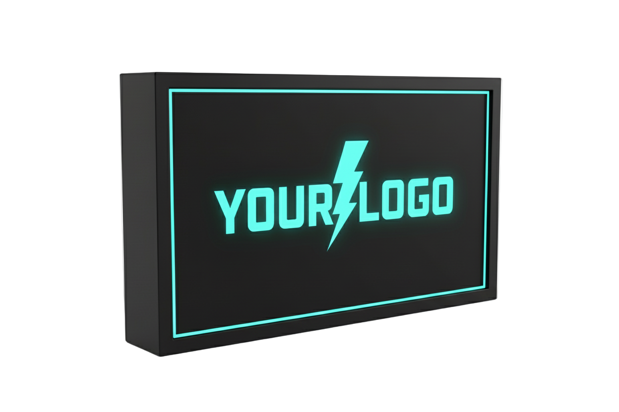 Medium cyan lightning logo box - maximum size