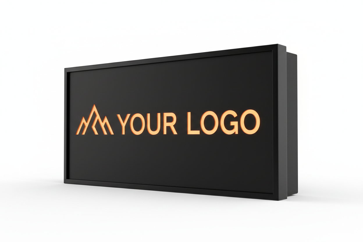 Medium orange mountain logo box
